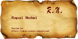 Rapai Noémi névjegykártya